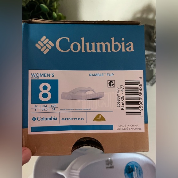 Columbia Ramble Flip Flops Womens Sz 8 Thongs Omni Grip Comfort whisper whisper - Picture 4 of 9